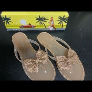 Rhinestone Jelly Slide Sandal Flip Flop